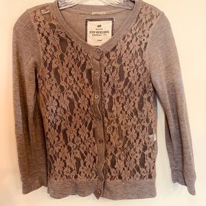 Grey Lace Cardigan